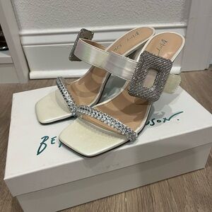 Brand new Betsey Johnson heels, size 8, ivory, never worn